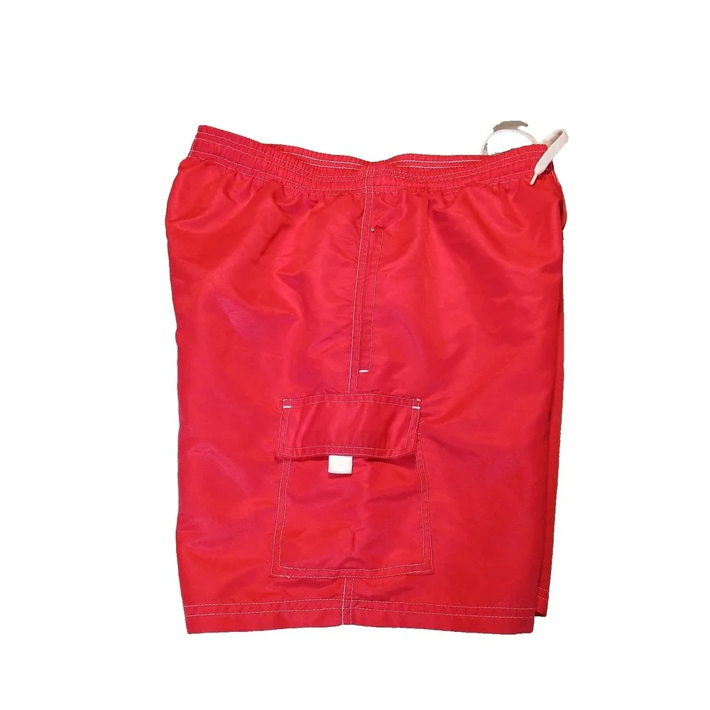 Threads Lifeguard Mens S Swim Trunks Board Shorts Red Slash Pockets‎ Drawstring